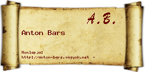 Anton Bars névjegykártya